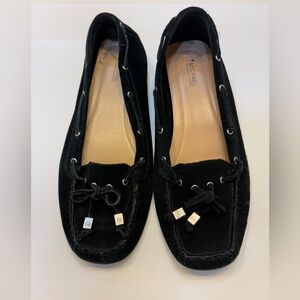 Michael Kors Black Loafers Suede Flats 8.5 Slip On Shoes